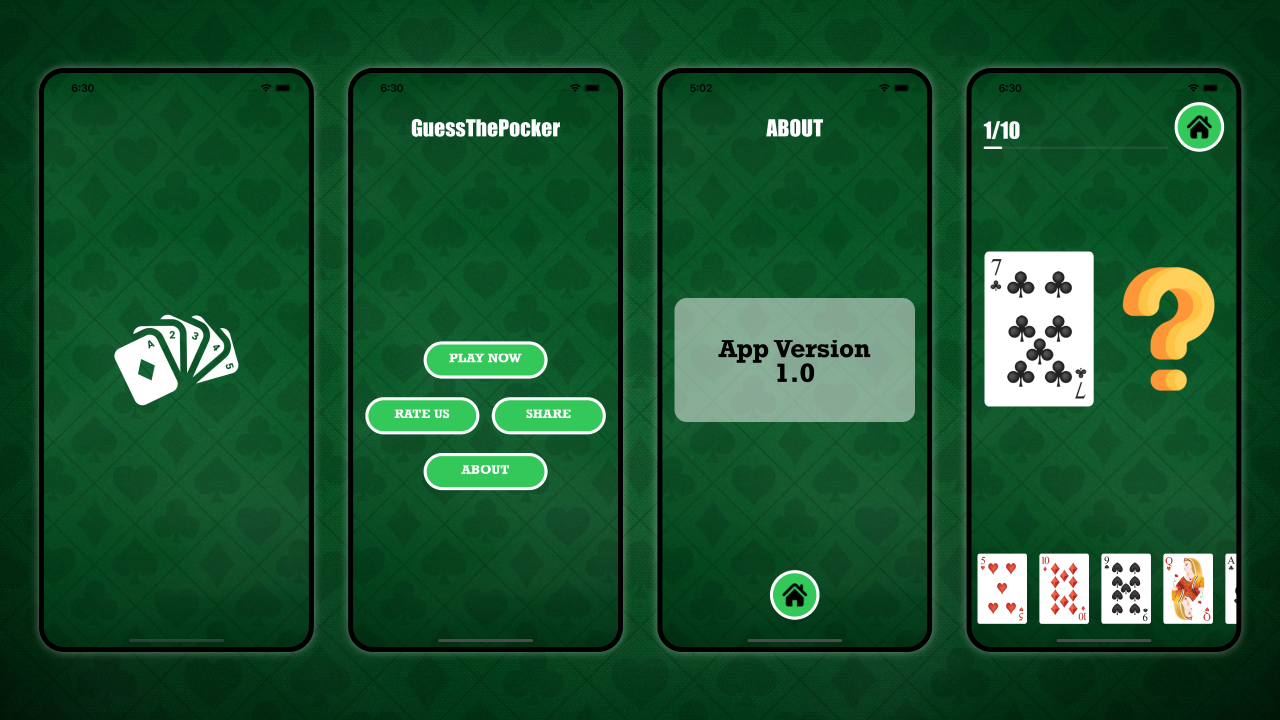 GuessThePocker Poker iOS Game Card Game by sahilmoradiya CodeCanyon